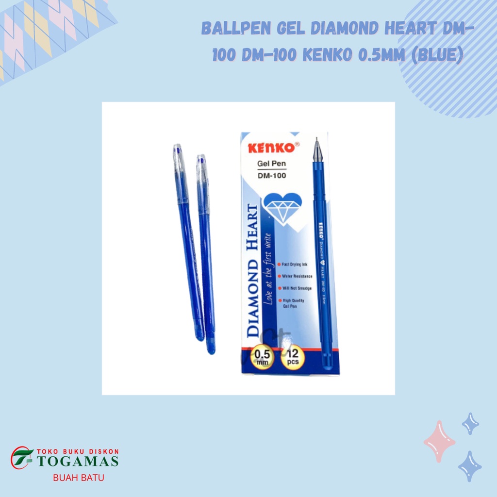

BALLPEN GEL DIAMOND HEART DM-100 DM-100 KENKO 0.5MM (BLUE)