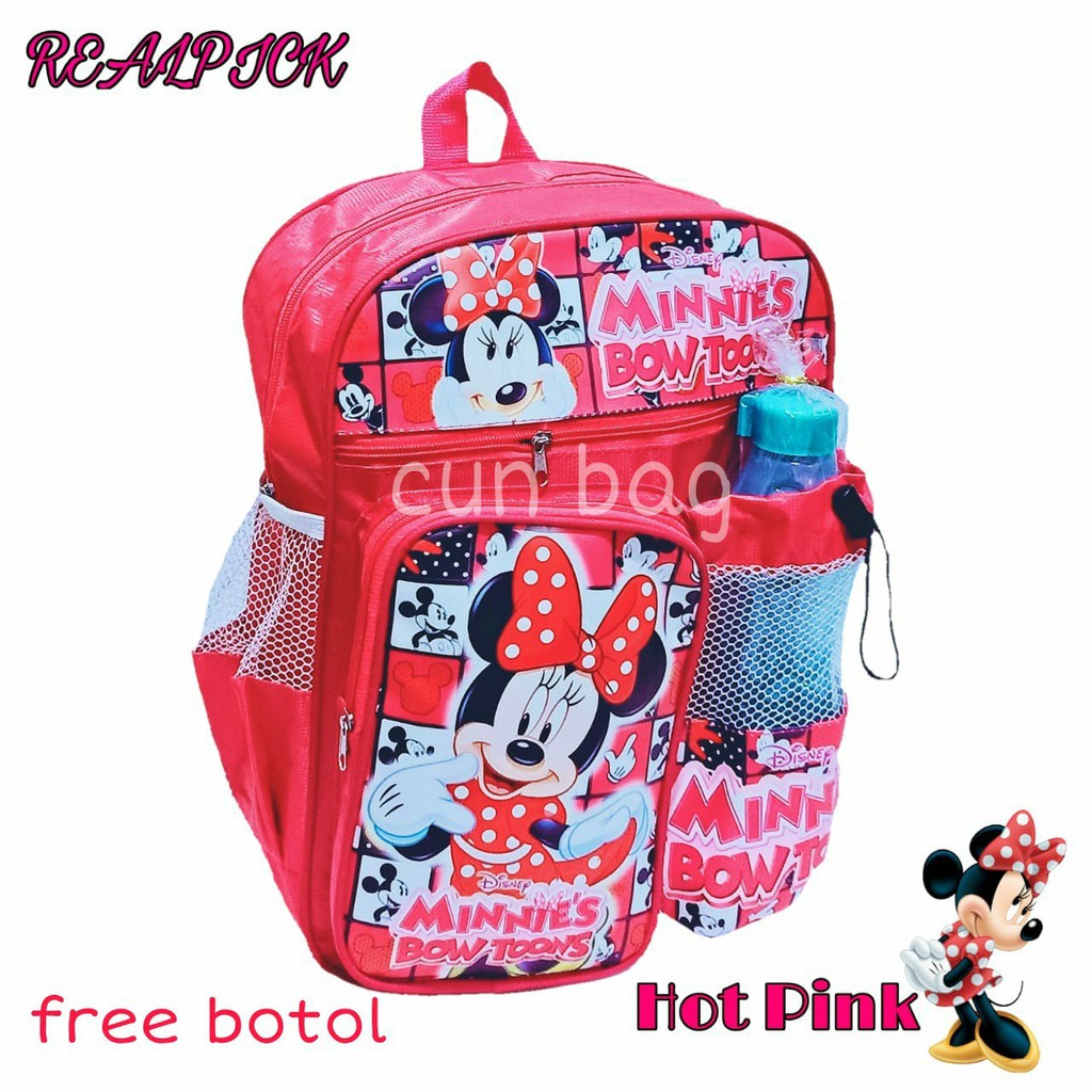 Tas ransel sekolah anak perempuan paud dan SD free botol