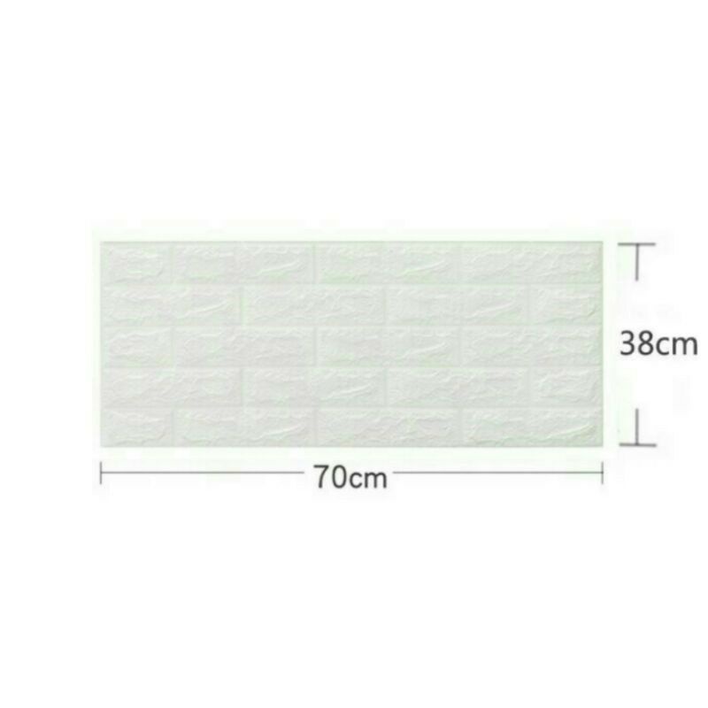 (70 x 77 cm &amp; 38.5 x 70 cm) WALLPAPER DINDING 3D FOAM BATU BATA PUTIH WALLFOAM WPP