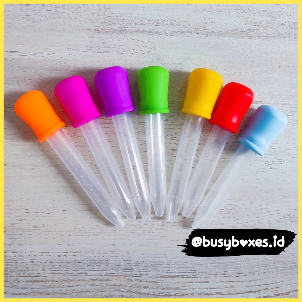 [busyboxes.id] mainan edukasi montessori transfering water Pipet warna warni