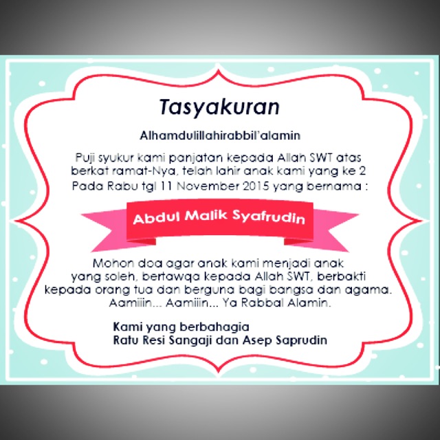 Cetak Sticker Label Syukuran Kelahiran Aqiqah  Ulang Tahun 