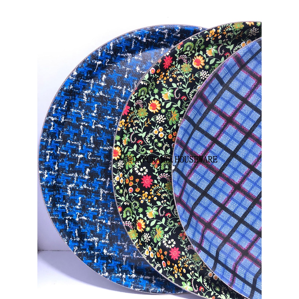 NAMPAN ANTI SLIP MOTIF KLASIK TEBAL / BAKI ANTI SLIP / NAMPAN BULAT ANTI SLIP CMU