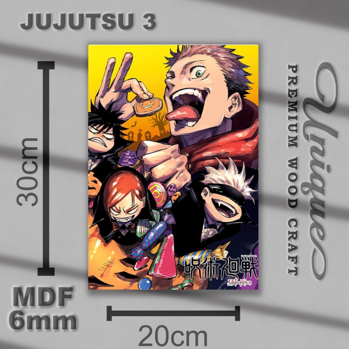 Hiasan Dinding Kayu Jujutsu No Kaisen - Foto Poster MDF Pajangan Rumah