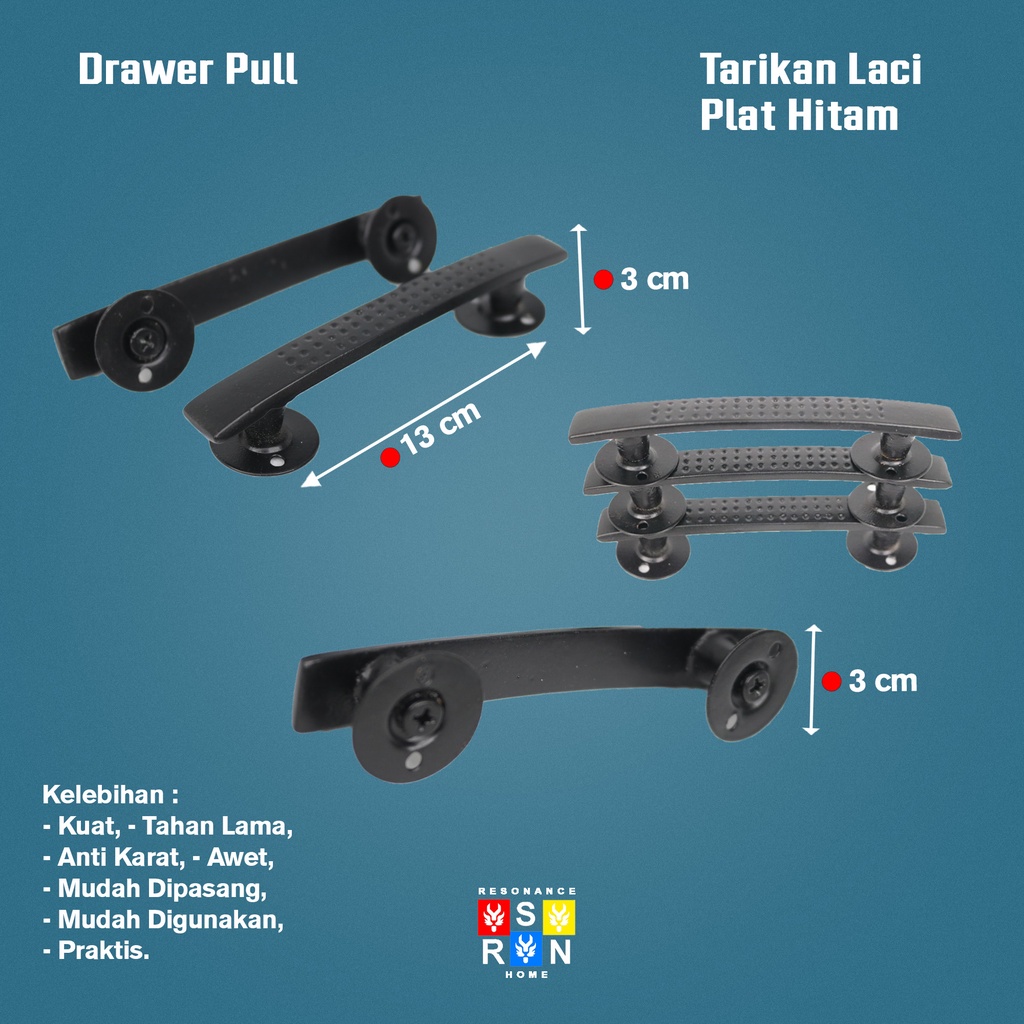 Tarikan Laci Lemari Jendela Plat Coating / Handle Gagang Pintu Drawer Pull Door Knob Resonance Home