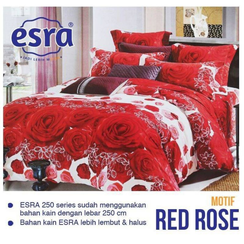 sprei homemade katun lokal motif: RED ROSE