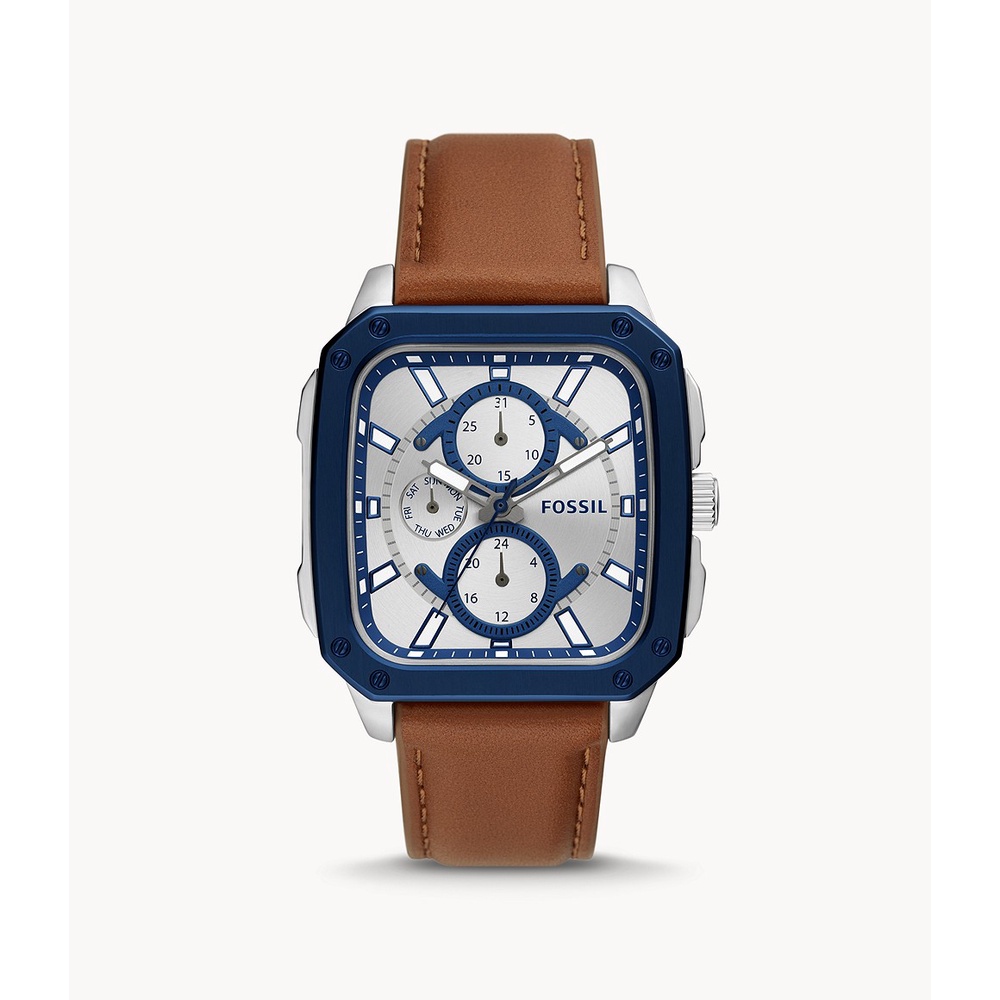 Fossil Multifunction Brown Leather Watch - Jam Pria - BQ2658