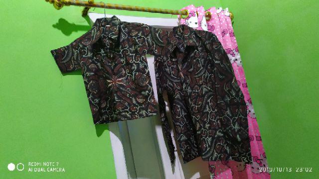 Batik Khan - Couple Ayah Anak Kidz Batik Anak Kemeja Pria Motif Gading Mas