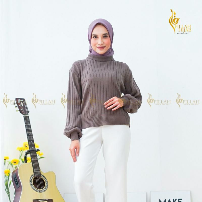 Blouse Rajut,Turtleneck Wanita,Sweater Rajut