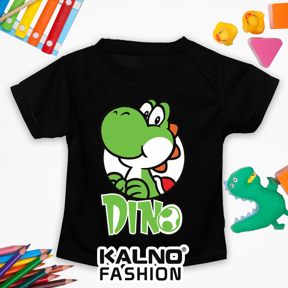 baju anak gambar dino P901 - baju laki - laki perempuan print dinosaurus bahan adem lembut polyester