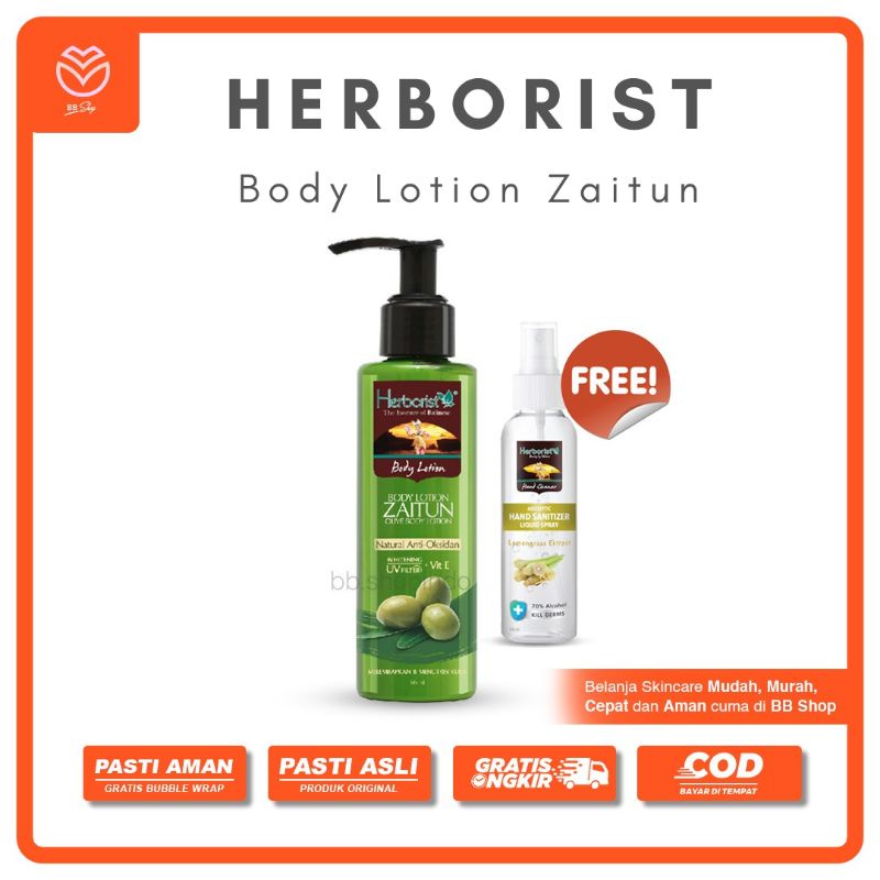 Jual HERBORIST Body Lotion Zaitun 145 ml FREE Hand Sanitizer 100 ml Shopee Indonesia
