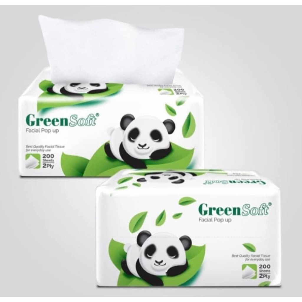 TISSUE GREEN SOFT 200 SHEET (2PACK)