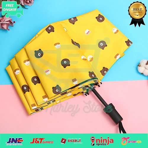 payung lipat motif karakter beruang 3d premium cantik