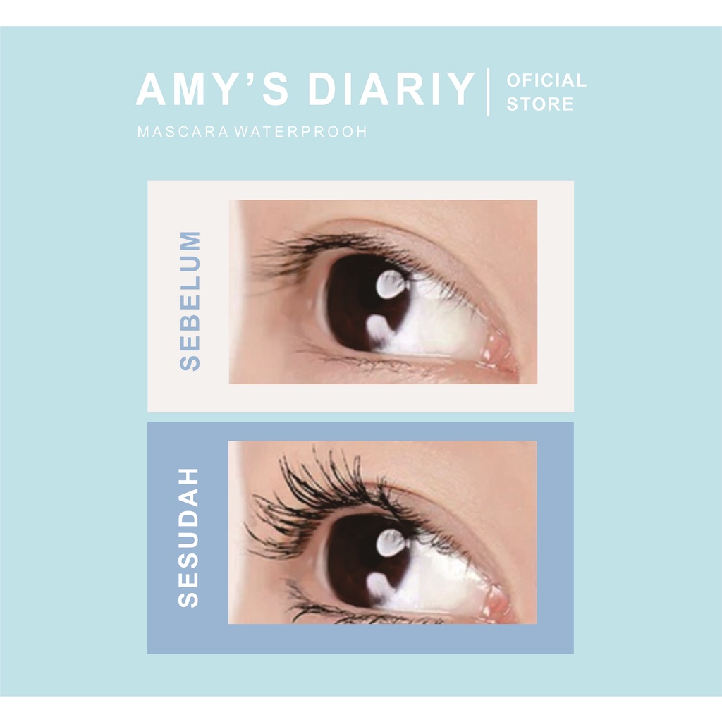 Mascara Waterproof AMY'S DIARY Curling Eyelash Long Lasting Tahan lama Easy Use