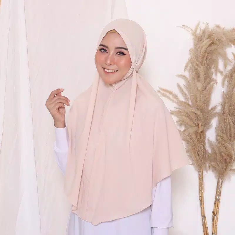 HIJAB BERGO MARYAM JUMBO TALI NON PAD MOSCREPE PREMIUM UKURAN (L)