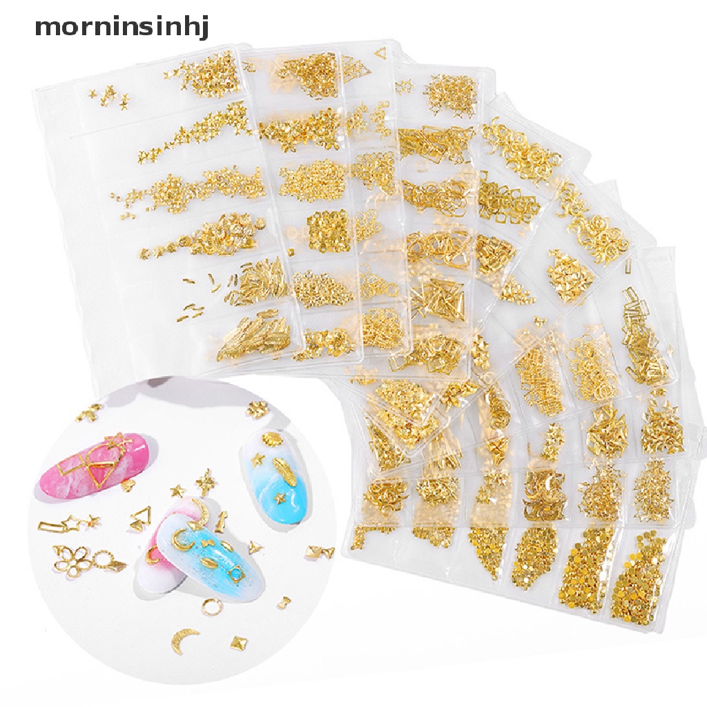 Mor Stiker Rivet Metal Hollow Untuk Dekorasi Nail Art Diy