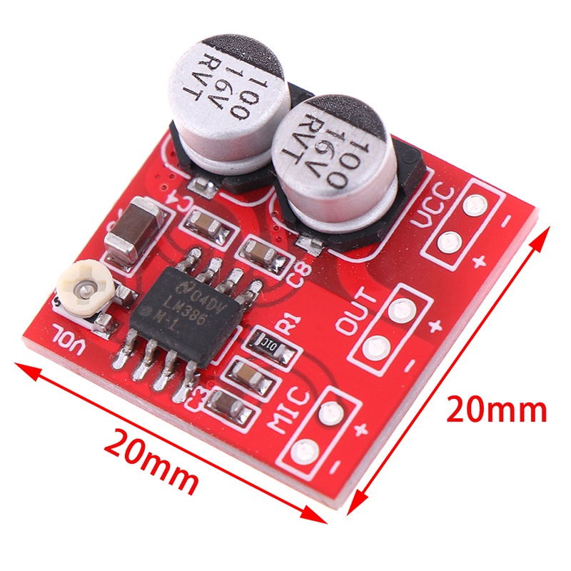 {LUCKID}DC 5V-12V LM386 electret microphone power amplifier board gain 200 times mic amp