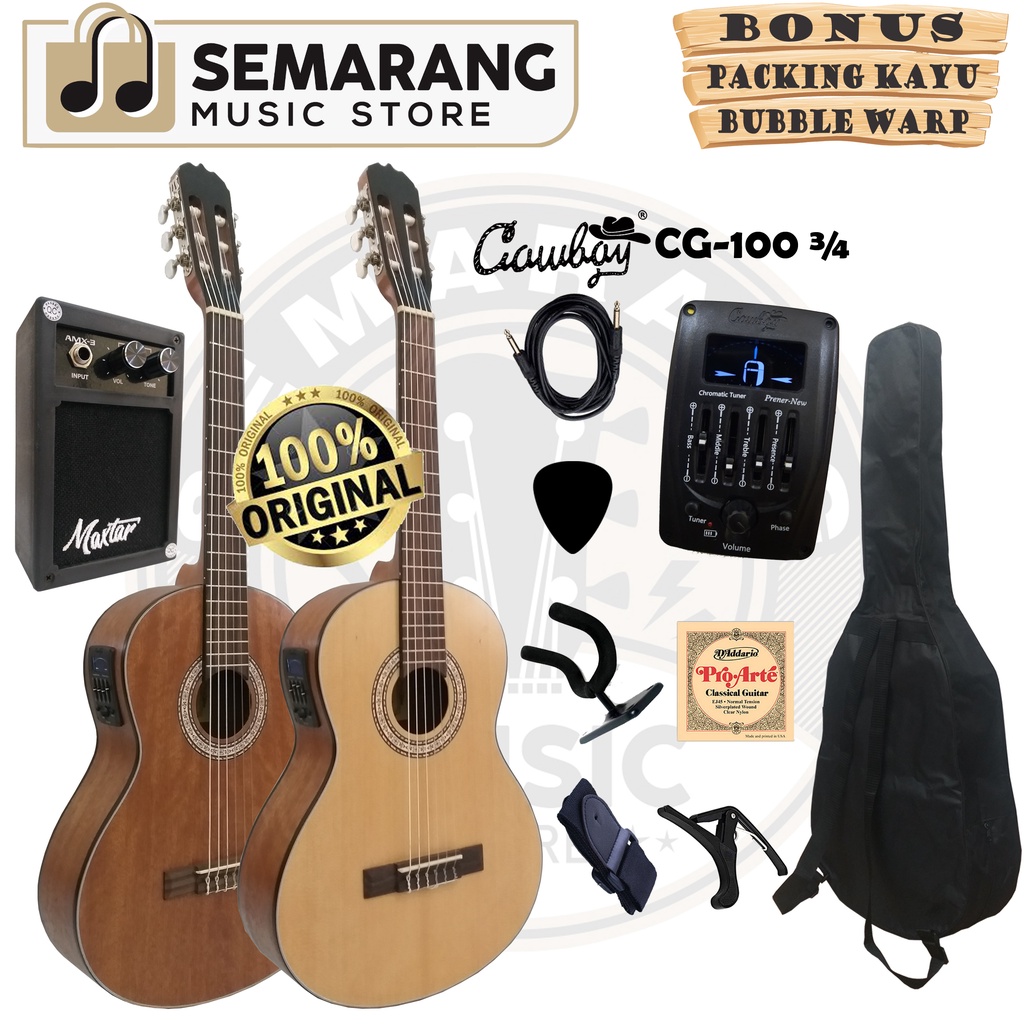 ORIGINAL!!! Gitar Klasik Elektrik Import Merk Cowboy CG-100 ¾ NA CG 100 ¾ NS 3per4 Prener New