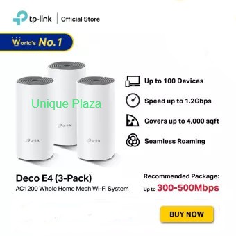 TP-LINK TPLink Deco E4 (3 Pack) AC1200 Whole Home Mesh Wi-Fi System