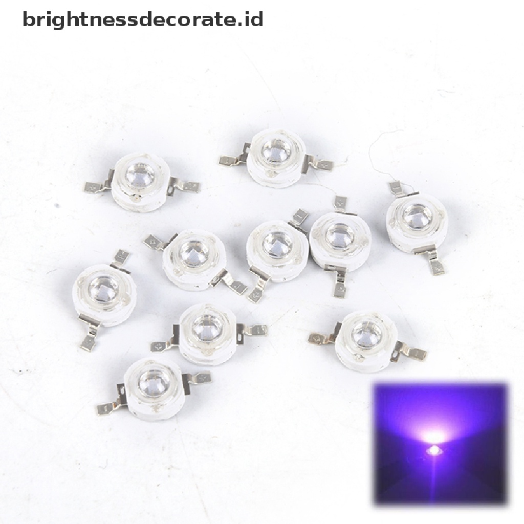 10pcs Lampu Bohlam Led Ultraviolet 3w 395nm