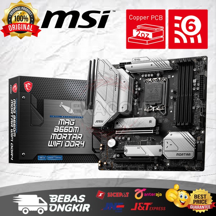 Motherboard MSI B660M Mortar Wifi - LGA 1700 , DDR4 , B660M