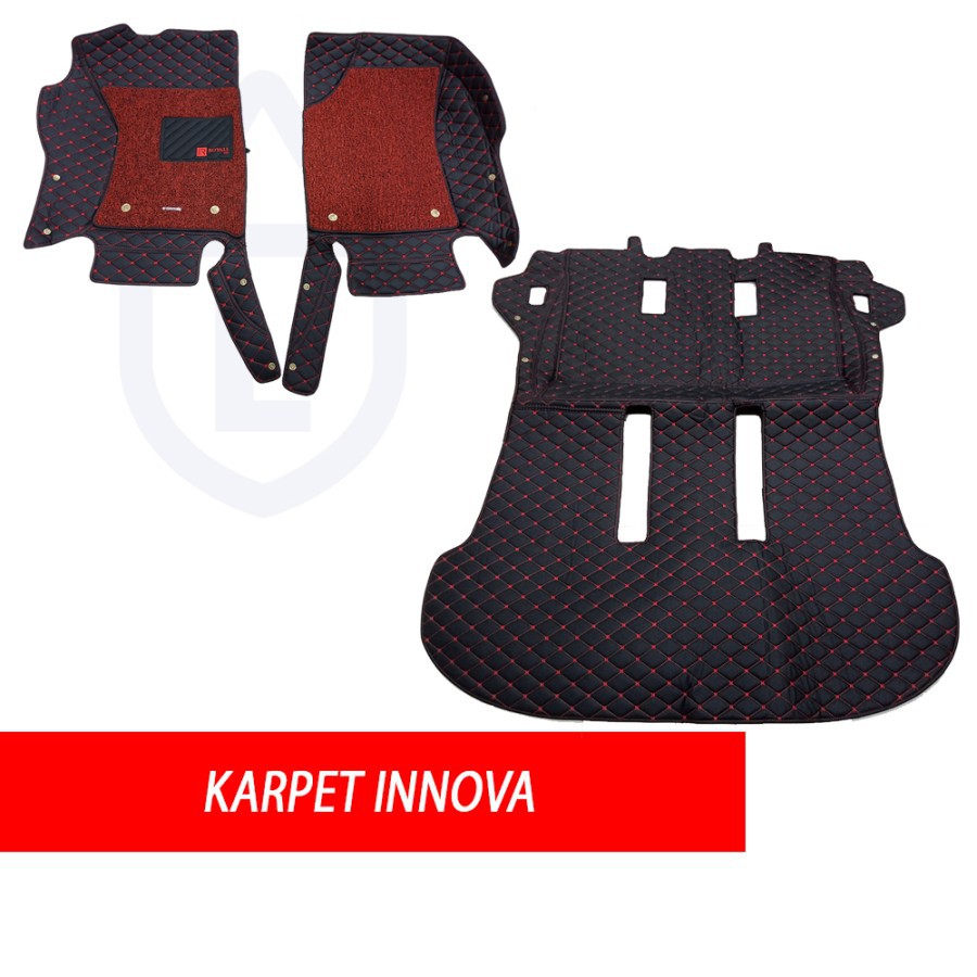 KARPET/ CARMAT 5 D KULIT TOYOTA INNOVA AUTOMATIC 2018 7 SEAT + BAGASI