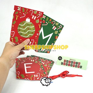 BANNER MERRY CHRISTMAS Bunting Flag Natal Snowman Santa Claus Juniper