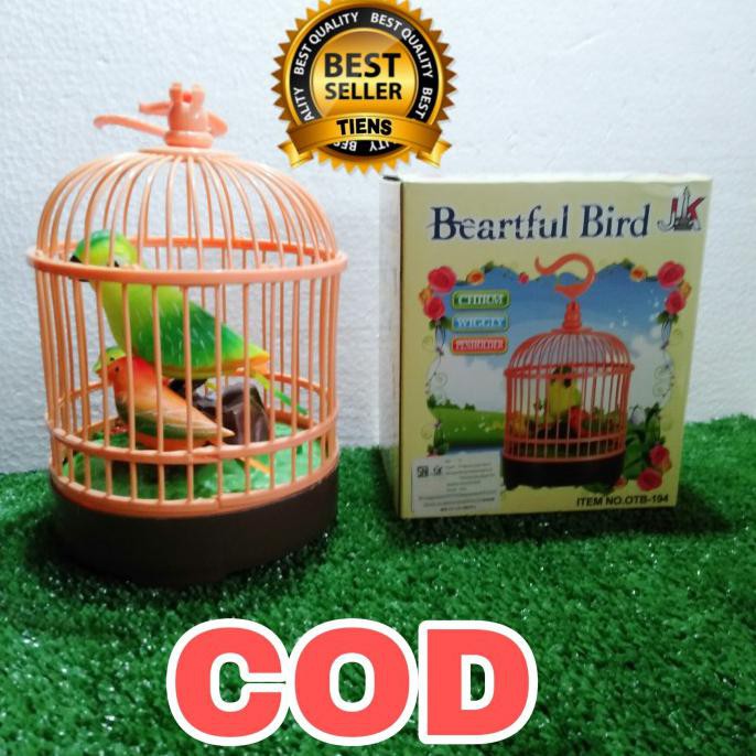 Open Ds] Mainan Burung Dalam Sangkar Bisa Berkicau Mainan Burung Tepuk Berbunyi - Kuning