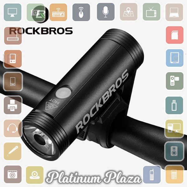 Rockbros Lampu Sepeda USB Rechargeable 2000mAh 400 Lumens - R1-400 - Black`3A8S2F-