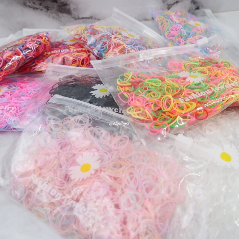 IKAT RAMBUT KARET JEPANG ELASTIS WARNA WARNI FREE POUCH KOREA PREMIUM BEST SELLER