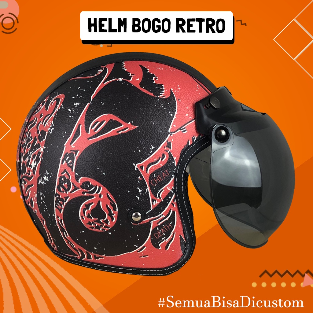 Helm Bogo Kulit Cowok Ghost Rider Free Tambah Nama