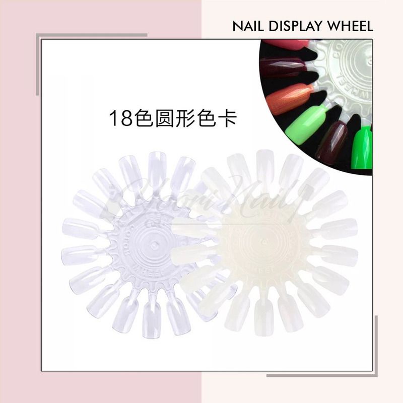 10pcs Nail display wheel set bening clear cream natural color chart kutek nail art contoh warna