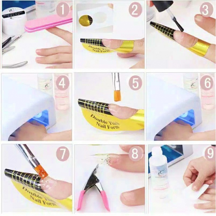 1 PCS Cetakan Extention Nail Art Nail Form Gold Pembentuk Kuku Palsu KU012