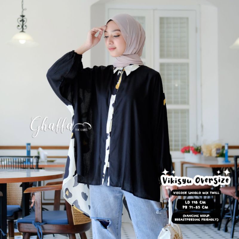 Vikisyu oversize by ghaffa the label blouse motif