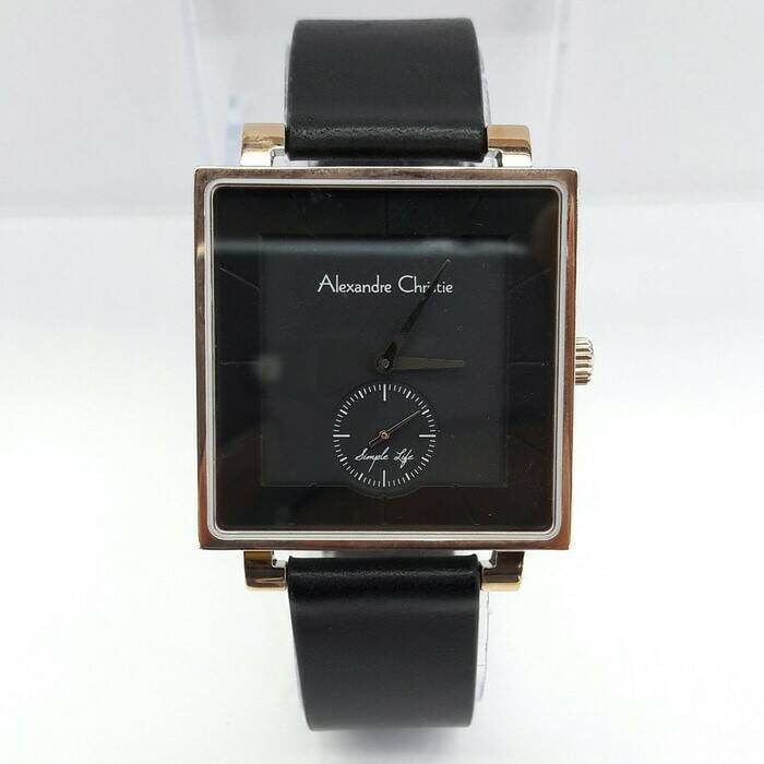 JAM TANGAN PRIA ALEXANDRE CHRISTIE AC 8498 ROSEGOLD BLACK LEATHER ORIGINAL GARANSI RESMI 1 TAHUN