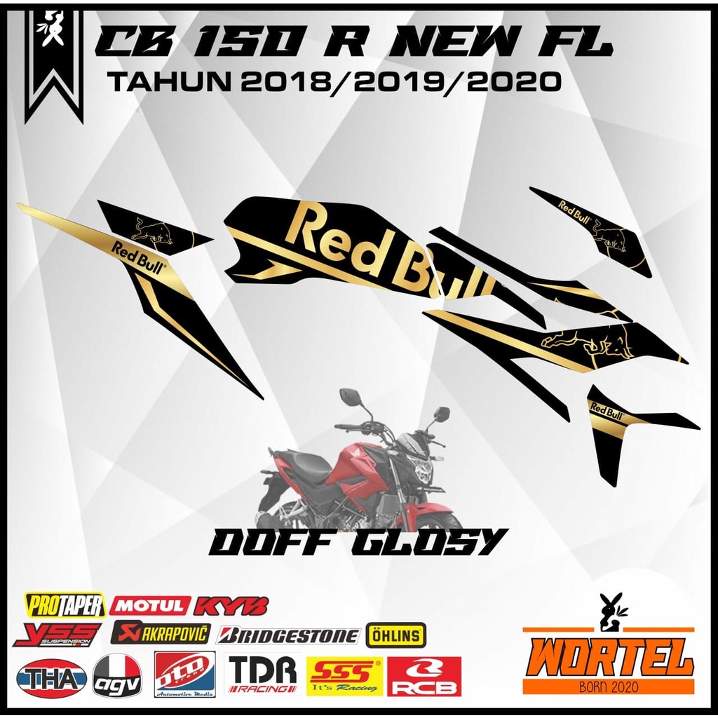 Striping HOLOGRAM CB150R- Stiker lis Decal New CB150R v3 Facelift 2018-2021 Redbull