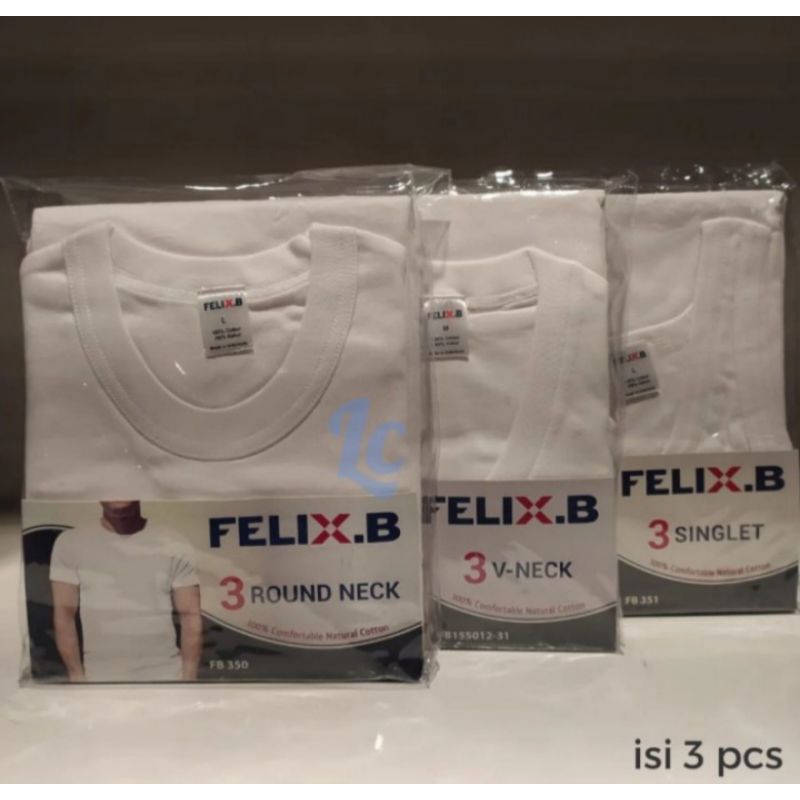 KAOS DALAM FELIX BUHLER COTTON PUTIH ORGINAL