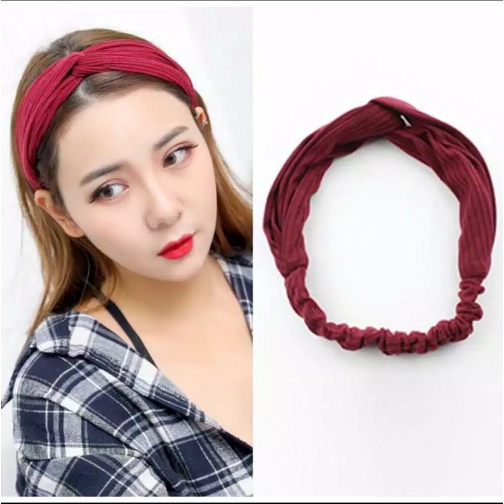 ♥TMALL88♥ Bandana Wanita H49 Style Korea / Bandana Rajut Aksesoris Wanita Karet Bando