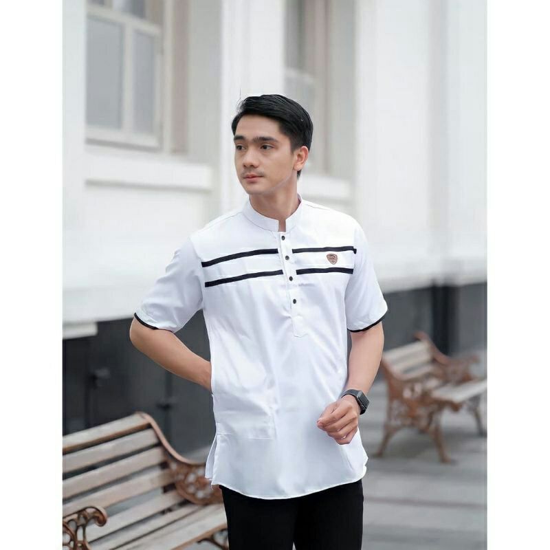 (XR) koko kurta pria dewasa bahan import(L) terbaru 2022 lengan pendek