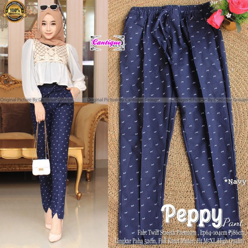 Peppy pant by Cantique / Celana bahan wanita strech rekomended