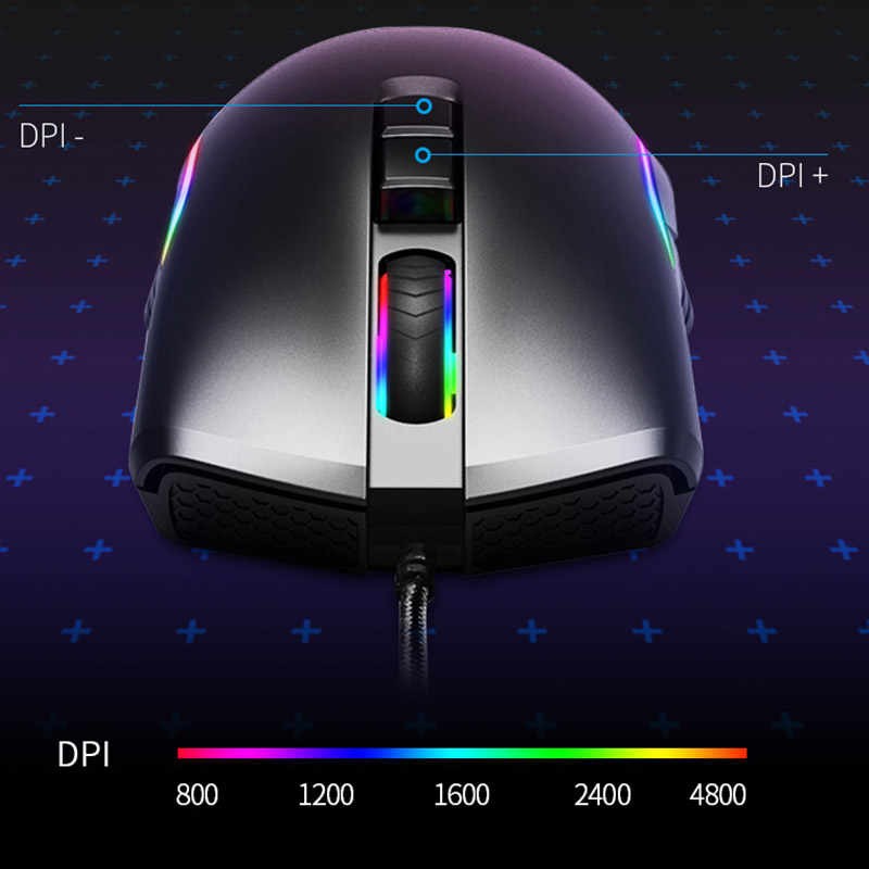 Mouse Gaming AULA F806–2400DPI-RGB Backlight-Macro-7 Buttons