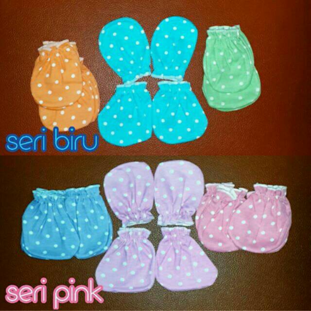 SARUNG TANGAN + KAKI POLKADOT Renda Seri GIRL/ BOY