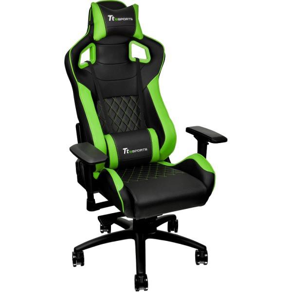 Thermaltake GT Fit F100 Racing Bucket Seat Style Ergonomic Gaming Chair Black/Green GC-GTF-BGMFDL-01