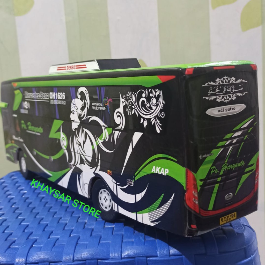 Miniatur bus bis JB3 Haryanto BIMA HIJAU