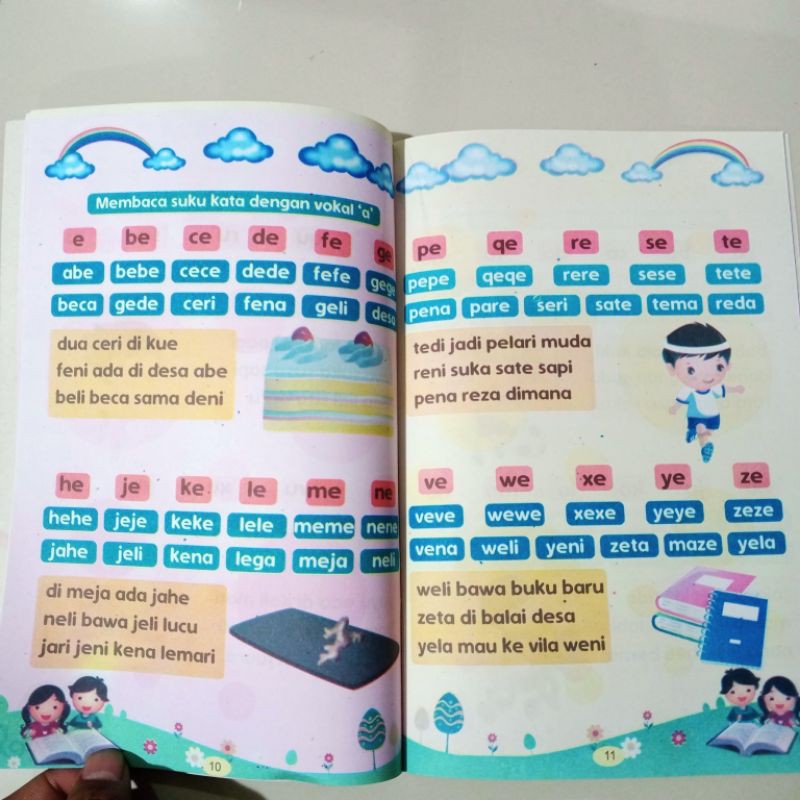 buku cepat pintar membaca metode aiueo, 32 halaman (16×24cm)