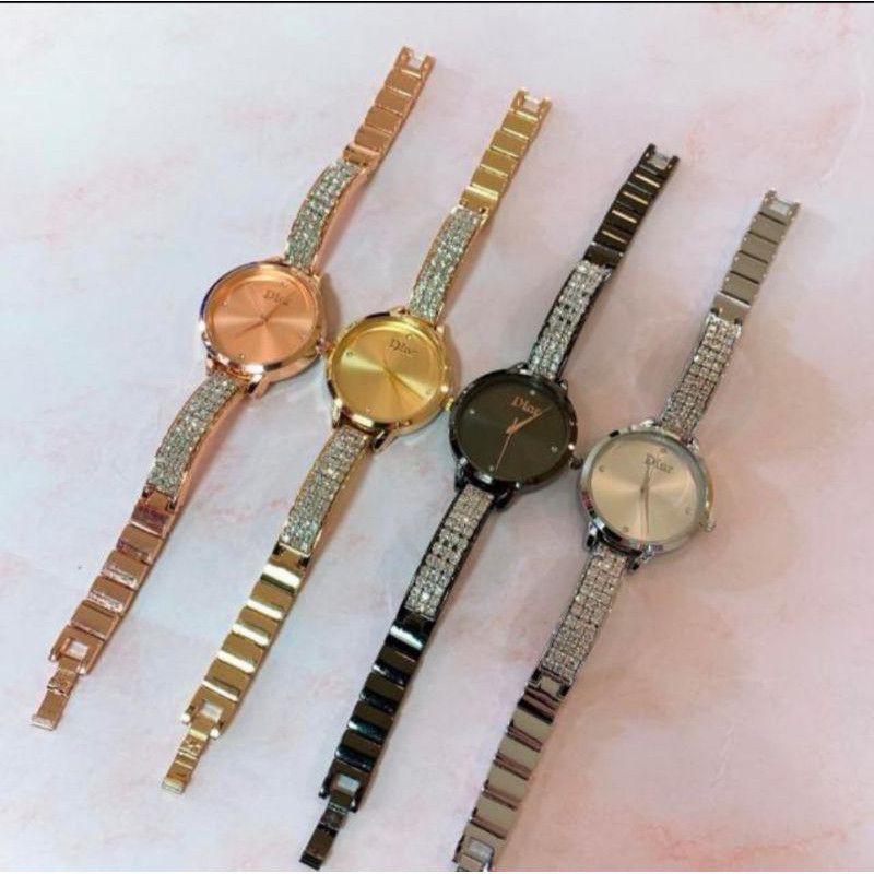 (Cod)Jam Tangan Wanita (D)blimbingFashion Rantai Mata (Dikirim Jakarta)