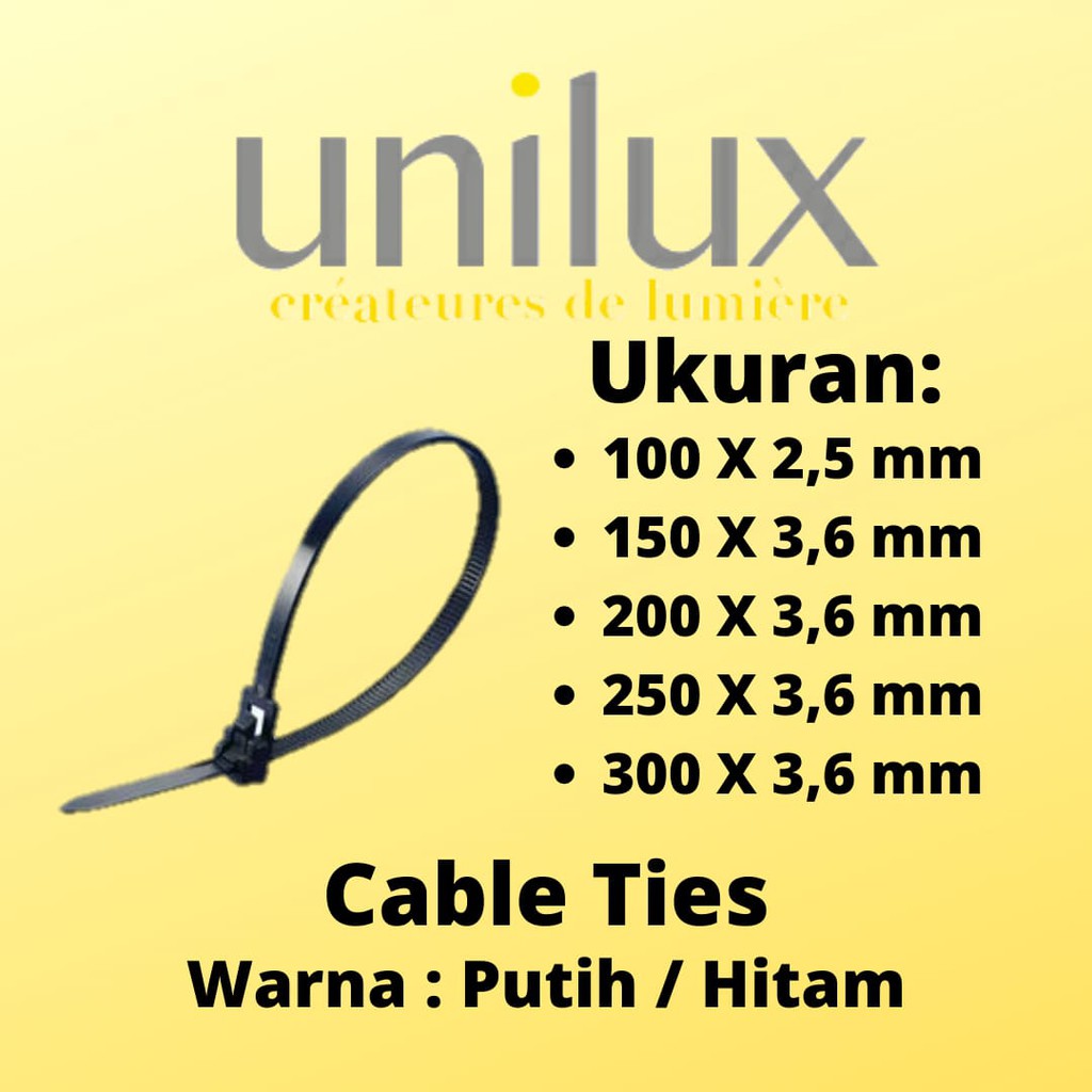 

Tali Ripet / Kabel ties / Cable tie UNILUX 250x3.6mm / 25CM