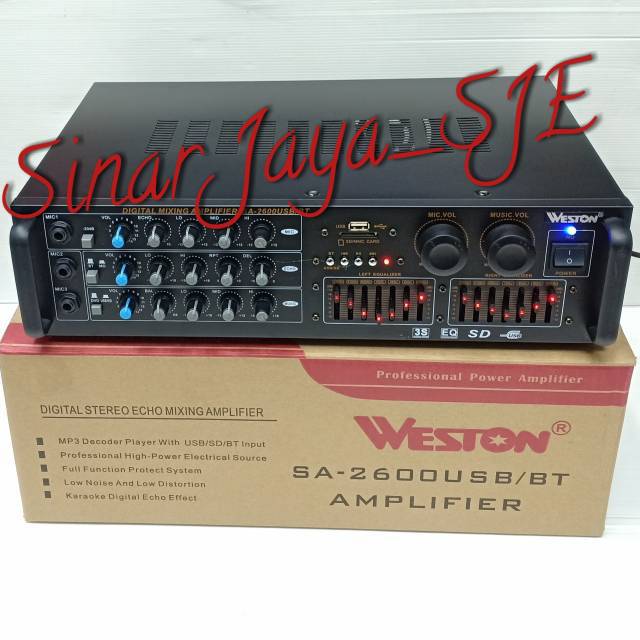 Power Amplifier WESTON SA-2600 USB/Bluetooth Digital Stereo Echo