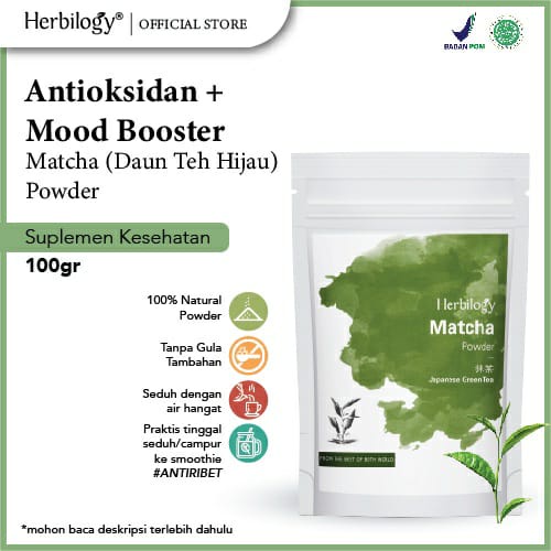 

Herbilogy pure matcha green tea powder - greentea bubuk daun teh hijau