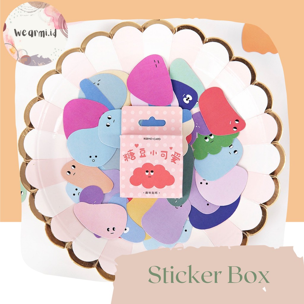 

45 Pcs Deco Sticker Box Cartoon emoji Cute Pastel Planner DIY Scrapbook Stiker Dekor Kotak aesthetic