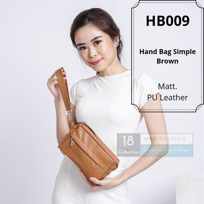 [Bisa Cod] Pouch Handbag Wanita Bahan Kulit &amp; Parasut